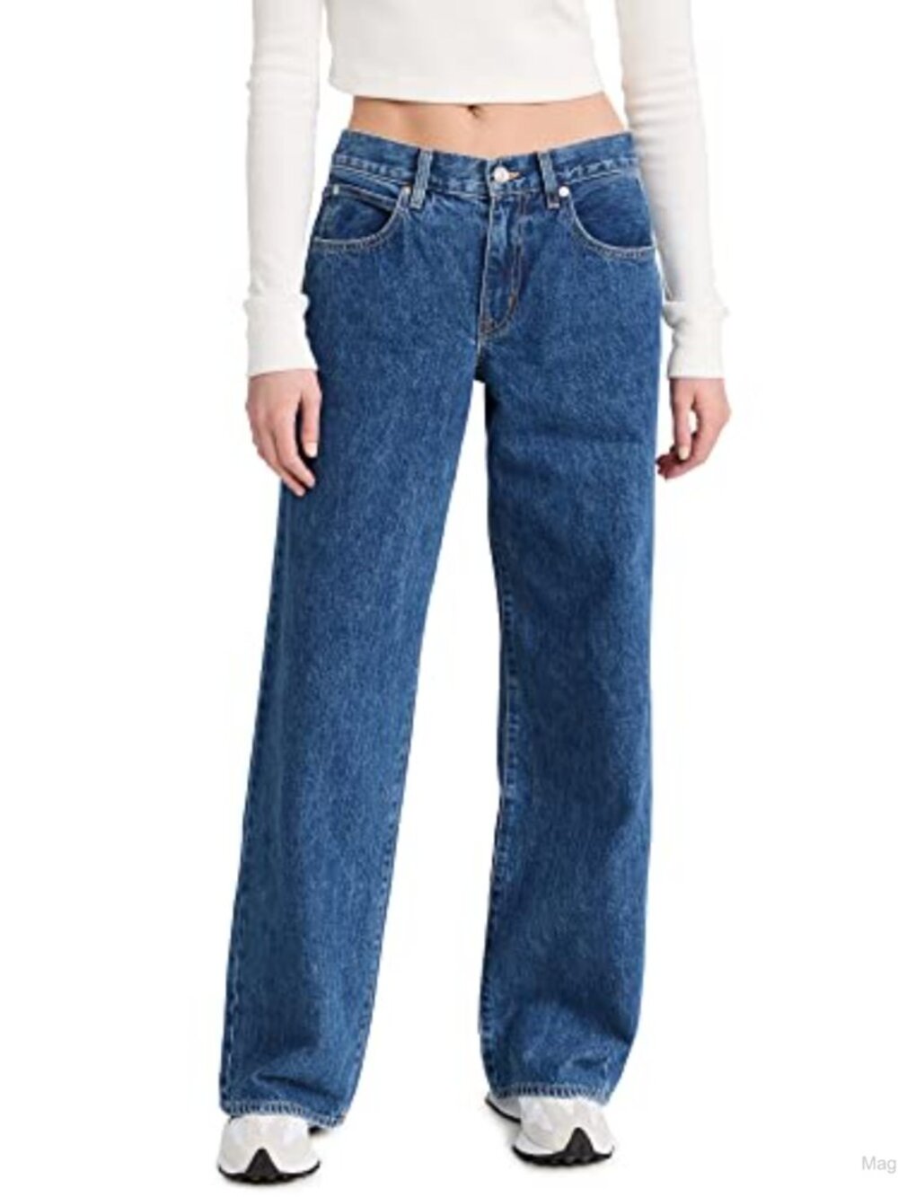 SLVRLAKE Mica Wide Leg Jeans Low Rise Ankle Length 100% Cotton